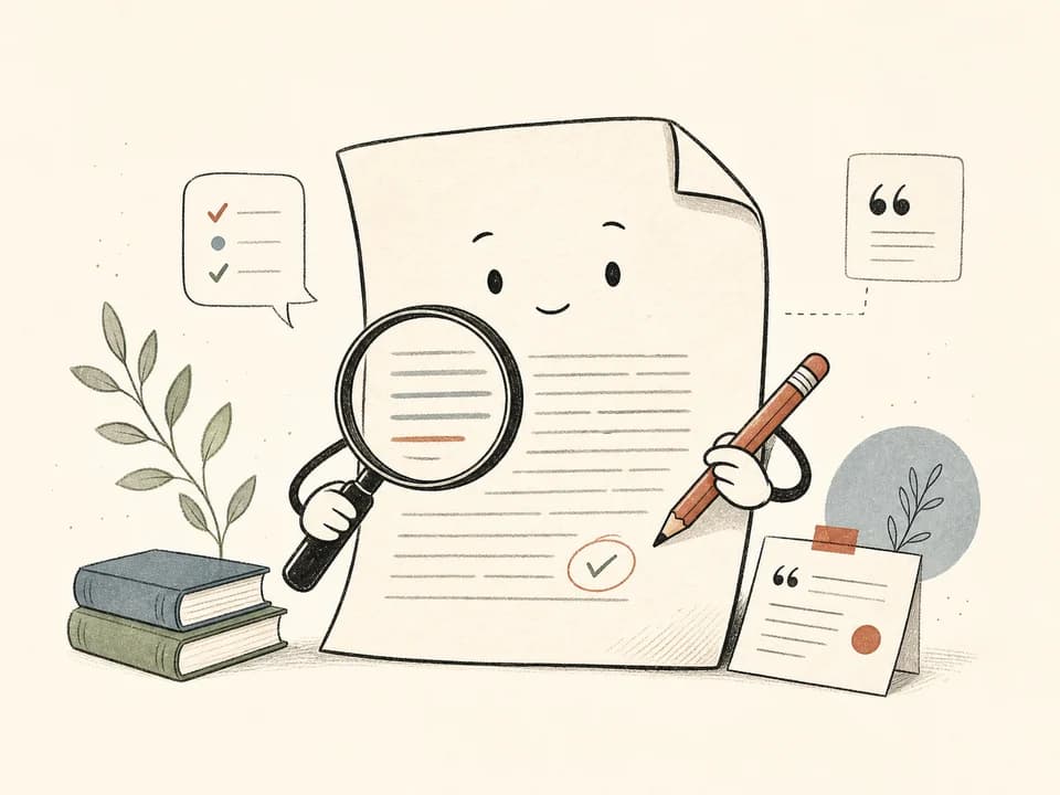 DraftGuard paper mascot reviewing an essay